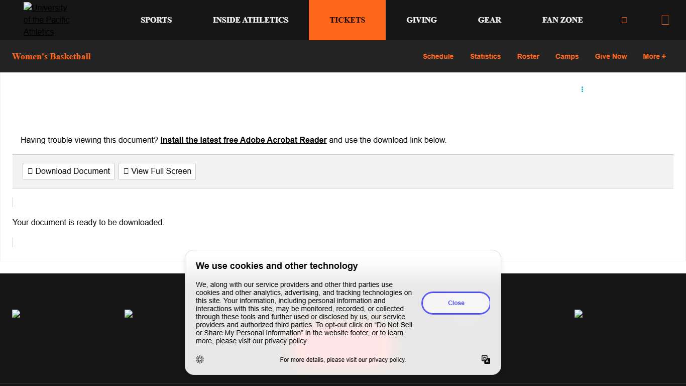 WBB Game Notes vs. Washington State 2026 (PDF) - University of the Pacific